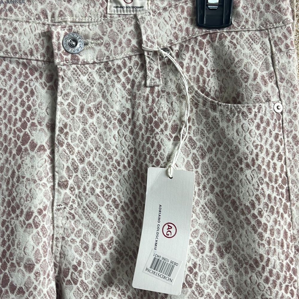 NEW Adriano Goldshmied Prima Ankle Jeans In Python Ivory Dust - Picture 6 of 11